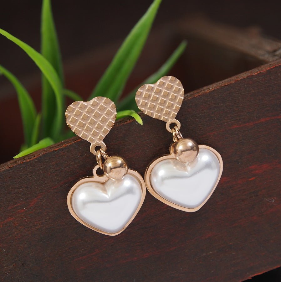 Pearl Heart Dangle Drops